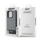 Juodas dėklas Apple iPhone 16 Pro telefonui "DKNY PU Leather Repeat Pattern Bottom Stripe MagSafe Case"