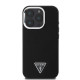 Juodas dėklas Apple iPhone 16 Pro telefonui "Guess PU Grained Triangle Logo Case"