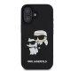 Juodas dėklas Apple iPhone 16 telefonui "Karl Lagerfeld 3D Rubber Karl and Choupette Case"