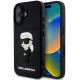 Juodas dėklas Apple iPhone 16 telefonui "Karl Lagerfeld 3D Rubber Ikonik Case"