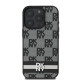 Juodas dėklas Apple iPhone 16 Pro telefonui "DKNY PU Leather Checkered Pattern and Stripe Case"