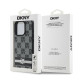 Juodas dėklas Apple iPhone 16 Pro telefonui "DKNY PU Leather Checkered Pattern and Stripe Case"