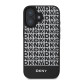 Juodas dėklas Apple iPhone 16 telefonui "DKNY PU Leather Repeat Pattern Bottom Stripe MagSafe Case"