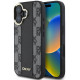 Juodas dėklas Apple iPhone 16 telefonui "DKNY PU Leather Checkered Pattern Magsafe Case"