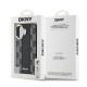 Juodas dėklas Apple iPhone 16 telefonui "DKNY PU Leather Checkered Pattern Magsafe Case"