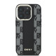 Juodas dėklas Apple iPhone 16 Pro telefonui "DKNY PU Leather Checkered Pattern Magsafe Case"