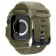 Khaki spalvos dėklas - apyrankė Apple Watch 10 / 11 (46mm) laikrodžiui "Spigen Rugged Armor PRO"