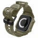 Khaki spalvos dėklas - apyrankė Apple Watch 10 / 11 (46mm) laikrodžiui "Spigen Rugged Armor PRO"