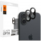 Juoda kameros apsauga Apple iPhone 16 / 16 Plus telefono kamerai "Spigen Optik.TR Camera Protector 2-Pack"