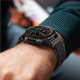 Juoda / oranžinė apyrankė Garmin Fenix 5X / 5X Plus / 6X / 6X Pro / 7X / 8 / 8 Pro (51 mm) laikrodžiui "Tech-Protect Nylon"