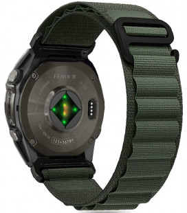 Žalia apyrankė Garmin Fenix 5X / 5X Plus / 6X / 6X Pro / 7X / 8 / 8 Pro (51 mm) laikrodžiui "Tech-Protect Nylon Pro"