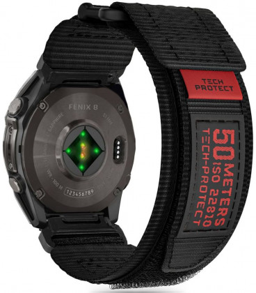 Juoda apyrankė Garmin Fenix 3 / 5X / 3HR / 5X PLUS / 6X / 6X PRO / 7X laikrodžiui "Tech-Protect Scout Pro"