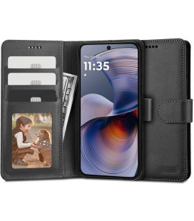 Juodas atverčiamas dėklas Motorola Moto G54 5G / G55 5G telefonui "Tech-Protect Wallet"