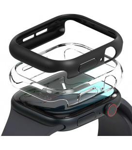 Juodas ir skaidrus dėklai Apple Watch 10 / 11 (46mm) laikrodžiui "Ringke Slim 2-Pack"