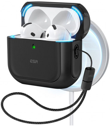 Juodas dėklas Apple Airpods 4 / 5 ausinėms "ESR Orbit Halolock Magsafe"