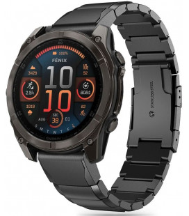 Juoda apyrankė Garmin Fenix 5X / 5X Plus / 6X / 6X Pro / 7X / 8 (51 mm) laikrodžiui "Tech-Protect Steelband"