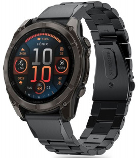 Juoda apyrankė Garmin Fenix 5 / 6 / 6 Pro / 7 / 8 (47 mm) / E laikrodžiui "Tech-Protect Steelband"