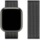 Juoda apyrankė Apple Watch Ultra / SE / 10 / 9 / 8 / 7 / 6 / 5 / 4 (42 / 44 / 45 / 49 mm) laikrodžiams "Strap Leather"