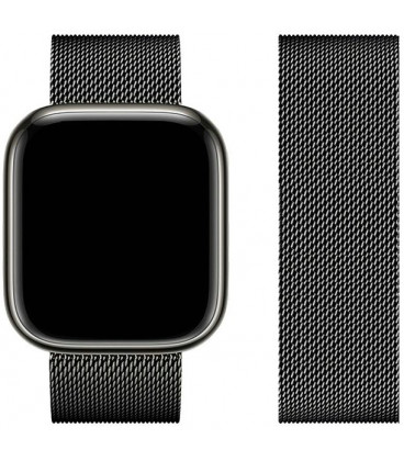 Juoda apyrankė Apple Watch Ultra / SE / 10 / 9 / 8 / 7 / 6 / 5 / 4 (42 / 44 / 45 / 49 mm) laikrodžiams "Strap Leather"