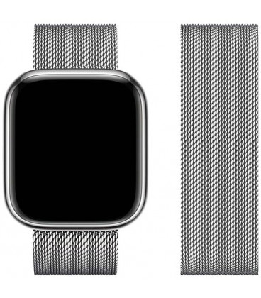 Sidabrinės spalvos apyrankė Apple Watch (42 / 44 / 45 / 49 mm) laikrodžiams "Forcell F-Design FA03"