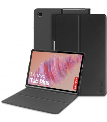 Juodas atverčiamas dėklas Lenovo Tab Plus 11.5 TB-351 planšetei "Tech-Protect Smartcase"