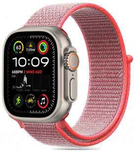 Rožinė (Hot Pink) apyrankė Apple Watch 8 / 9 / 10 / 11 / SE (40 / 41 / 42 MM) "Tech-Protect Nylon"