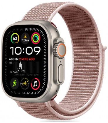 Rožinė (Dusty Rose) apyrankė Apple Watch 8 / 9 / 10 / 11 / SE / ULTRA (44 / 45 / 46 / 49 MM) "Tech-Protect Nylon"