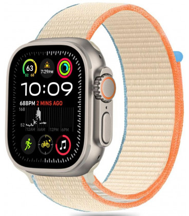 Gelsva (Cream) apyrankė Apple Watch 6 / 7 / 8 / 9 / 10 / SE / Ultra 1 / 2 (44 / 45 / 46 / 49 mm) "Tech-Protect Nylon"