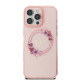 Rožinis dėklas Apple iPhone 16 Pro Max telefonui "Guess IML Flowers Ring MagSafe Case"