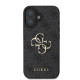 Pilkas dėklas Apple iPhone 16 telefonui "Guess PU 4G Metal Logo Case"