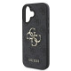 Pilkas dėklas Apple iPhone 16 telefonui "Guess PU 4G Metal Logo Case"