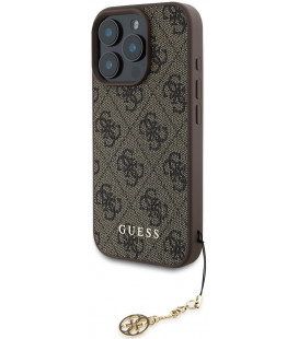 Rudas dėklas Apple iPhone 16 Pro telefonui "Guess 4G Charm Case"