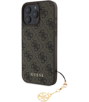 Rudas dėklas Apple iPhone 16 Pro Max telefonui "Guess 4G Charm Case"