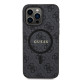 Juodas dėklas Apple iPhone 15 Pro Max telefonui "Guess PU Leather 4G Colored Ring MagSafe Case"