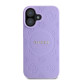 Purpurinis dėklas Apple iPhone 16 telefonui "Guess Saffiano Peony Stamp MagSafe Case"