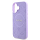 Purpurinis dėklas Apple iPhone 16 telefonui "Guess Saffiano Peony Stamp MagSafe Case"