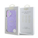 Purpurinis dėklas Apple iPhone 16 telefonui "Guess Saffiano Peony Stamp MagSafe Case"