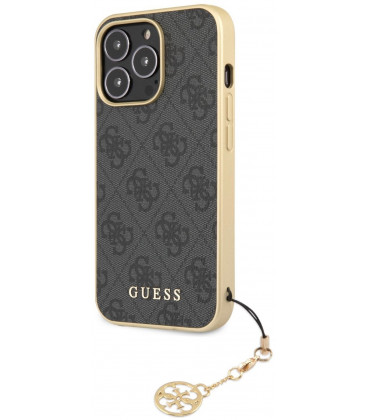 Pilkas dėklas Apple iPhone 13 Pro telefonui "Guess 4G Charm Case"