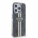 Juodas dėklas Apple iPhone 15 Pro telefonui "Guess IML 4G Gold Stripe Case"