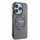 Juodas dėklas Apple iPhone 13 Pro telefonui "Guess PC/TPU Flowers Ring Glossy Logo MagSafe Case"