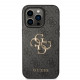 Pilkas dėklas Apple iPhone 15 Pro telefonui "Guess PU 4G Metal Logo Case"