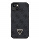 Juodas dėklas Apple iPhone 15 telefonui "Guess PU 4G Strass Triangle Metal Logo Case"