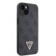 Juodas dėklas Apple iPhone 15 telefonui "Guess PU 4G Strass Triangle Metal Logo Case"