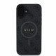 Juodas dėklas Apple iPhone 16 Plus telefonui "Guess PU Leather 4G Colored Ring MagSafe Case"