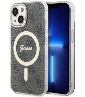 Rudas dėklas Apple iPhone 15 telefonui "Guess IML 4G MagSafe Case"