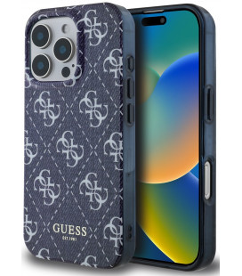 Mėlynas dėklas Apple iPhone 16 Pro telefonui "Guess IML Denim Effec MagSafe Case"