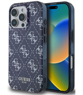 Mėlynas dėklas Apple iPhone 16 Pro Max telefonui "Guess IML Denim Effec MagSafe Case"