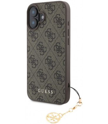 Rudas dėklas Apple iPhone 16 telefonui "Guess 4G Charm Case"