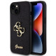 Juodas dėklas Apple iPhone 13 telefonui "Guess PU Fixed Glitter 4G Metal Logo Case"