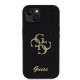 Juodas dėklas Apple iPhone 13 telefonui "Guess PU Fixed Glitter 4G Metal Logo Case"